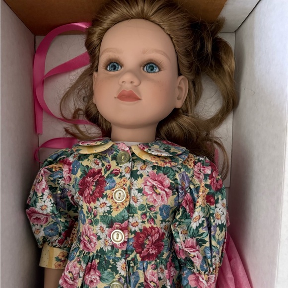 Floral Dress Doll with Brown Hair - Picture 1 of 5